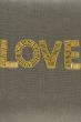 Zusss kussen love 25x35cm antracietgrijs/goud