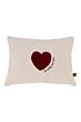 Zusss kussen hartje 35x25cm off white/rood