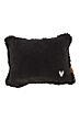 Zusss kussen velvet zilver hartje 35x25cm antracie