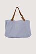 Zusss love tote bag met leren details blue-One Size
