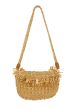 Zusss raffia schoudertas met fringe