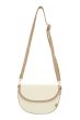 Zusss tas halvemaan in structuur stof off white