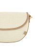 Zusss tas halvemaan in structuur stof off white