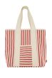 Zusss streep tas in wit/rood