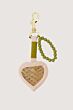Zusss sleutel/tas hanger met gevlochten hart roze-One Size