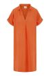Zusss mousseline tuniek met kraag oranje