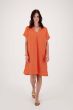 Zusss mousseline tuniek met kraag oranje