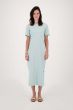 Zusss lange t-shirt jurk met split vergrijsd blauw