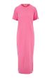 Zusss lange t-shirt jurk met split fel roze