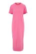 Zusss lange t-shirt jurk met split fel roze