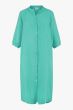 Zusss lange linnen doorknoop jurk turquoise
