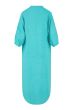 Zusss lange linnen doorknoop jurk turquoise