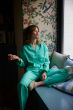 Zusss linnen broek recht model turquoise