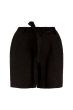 Zusss linnen short met strik ceintuur zwart