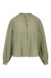 Zusss blouse in structuur lange mouw kaki