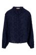 Zusss blouse lange mouw structuur bloem blauw