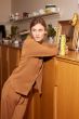 Zusss crincle blouse 3/4 mouw camel