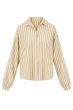 Zusss linnen streep blouse off white / taupe