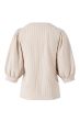 Zusss pofmouw top gestreept off white/ecru