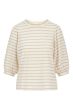 Zusss pofmouw top gestreept jersey off white/ecru