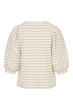 Zusss pofmouw top gestreept jersey off white/ecru