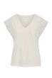 Zusss top slub met v hals met zak off white