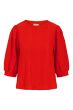 Zusss top van broderie korte mouw rood