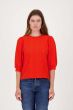 Zusss top van broderie korte mouw rood