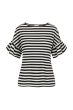 Zusss T-shirt met vlindermouw gestreept