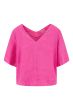 Zusss linnen v-hals top fel roze