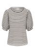 Zusss pofmouw top met streep off white zwart