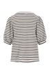 Zusss pofmouw top met streep off white zwart