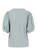 Zusss pofmouw top van crinkle stof vergrijsd blauw