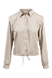  Zusss satijnen blouse met schouderdetail beige