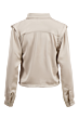  Zusss satijnen blouse met schouderdetail beige