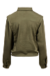  Zusss satijnen blouse met schouderdetail groen
