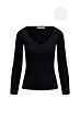 Zusss basic rib V hals top met stretch
