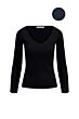 Zusss basic rib V hals top met stretch