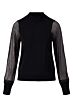 Zusss fijngebreide top met lurex mouwen