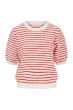 Zusss trui korte mouw met streep wit / rood