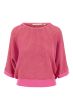Zusss ronde hals brei trui met lurex roze/oranje