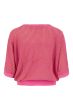 Zusss ronde hals brei trui met lurex roze/oranje