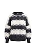 Zusss trui met golf streep jacquard