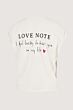 Zusss T-shirt met opgerolde mouw 'love note'