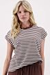 Zusss T-shirt met opgerolde mouw streep