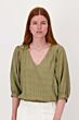Zusss vleermuis blouse linnenlook light mossgreen