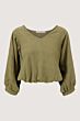 Zusss vleermuis blouse linnenlook light mossgreen