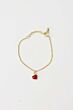 Zusss rode hartjes armband goud-One Size