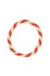 Zusss armband diagonaal kraal breed wit/rood