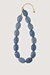 Zusss ketting van platte kralen blue-One Size